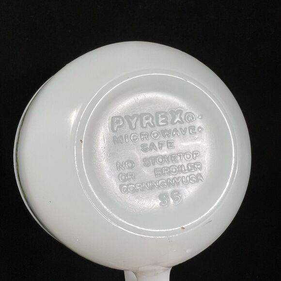 Vintage Pyrex Green Spring Blossom Milk Glass Coffee Tea Cup Set Of - Picture 6 of 9